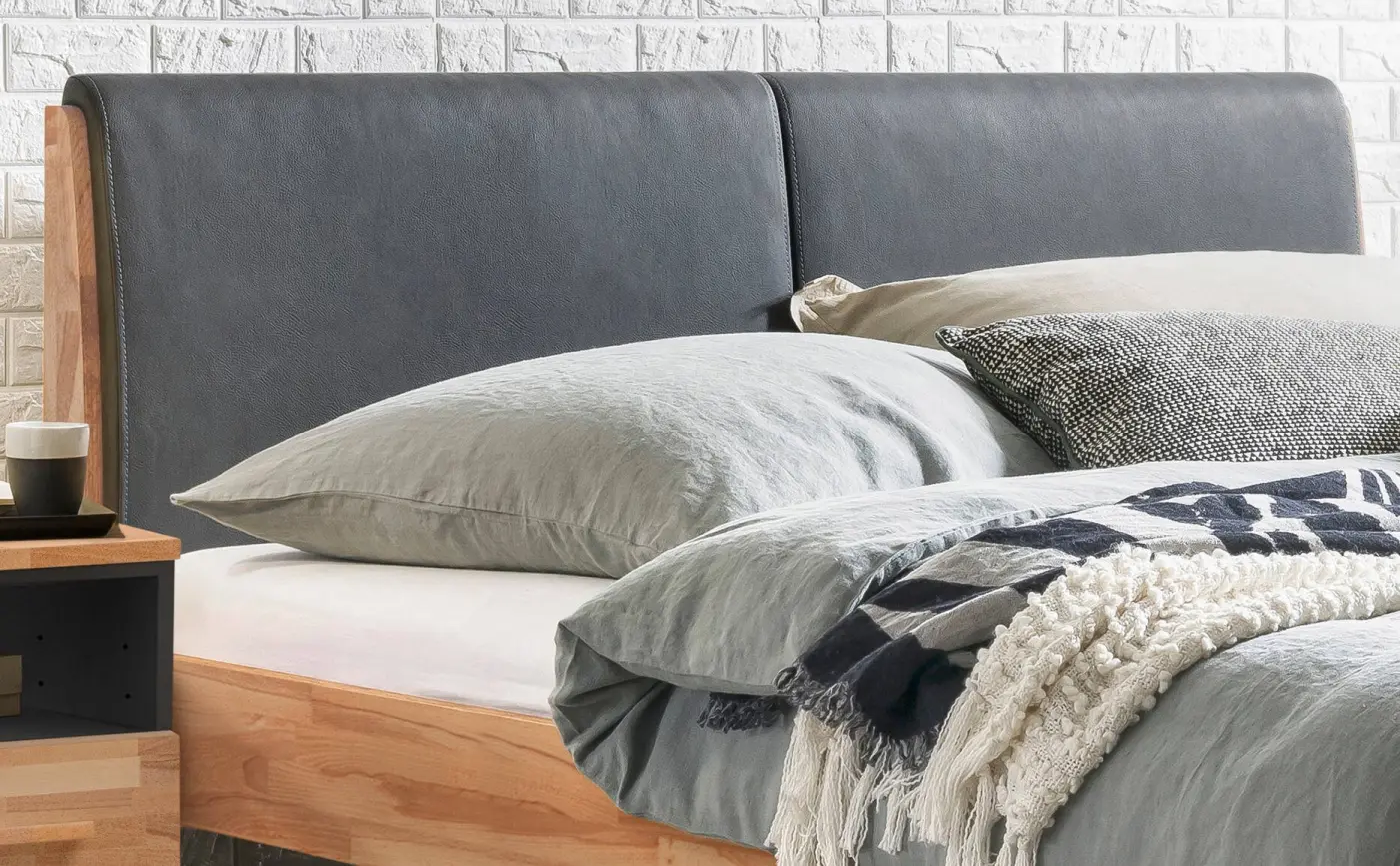 Hasena Massivholzbett PIETRO - 140x200 cm Fuss: 20 - Kernbuche natur, geölt