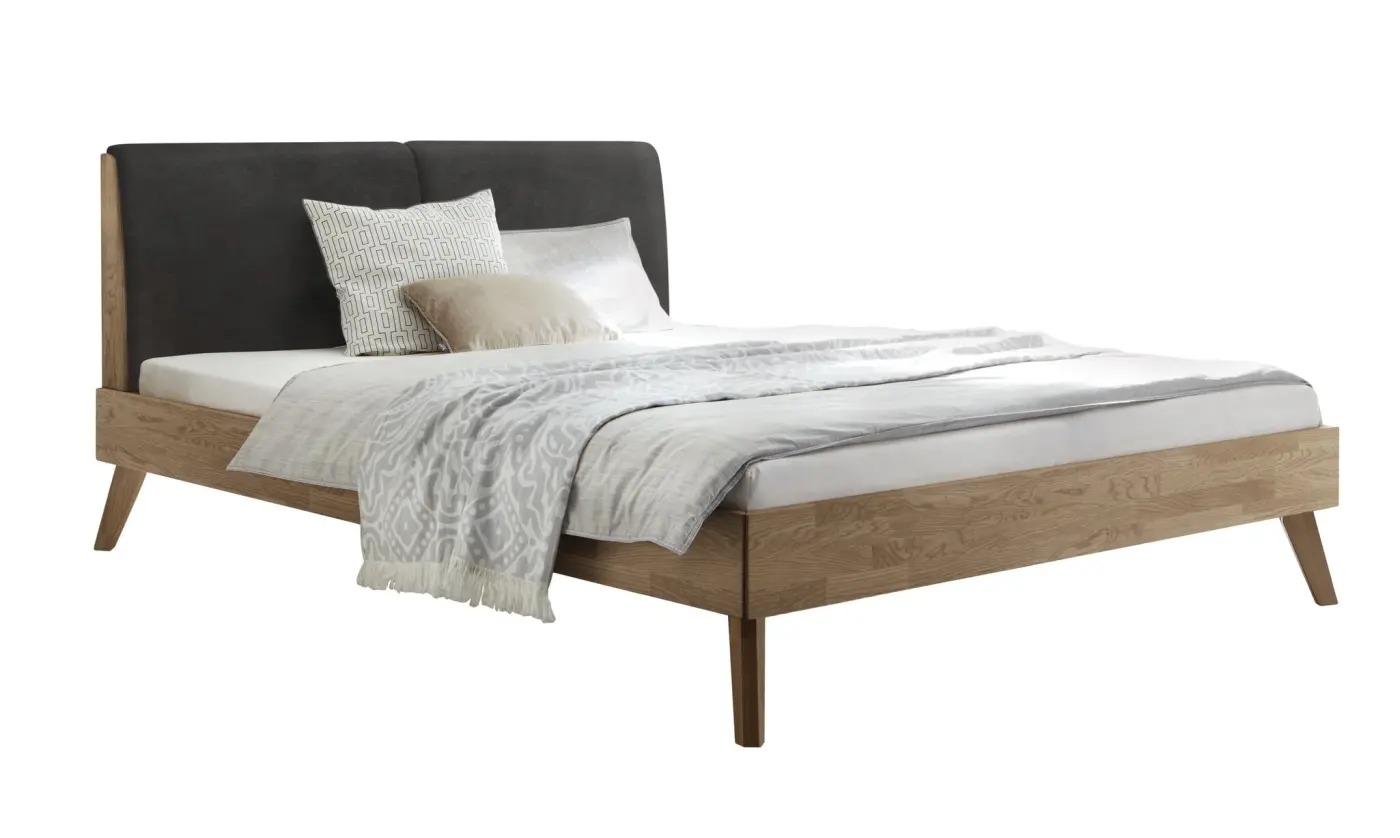 Hasena Massivholzbett SIMONE - 160x200 cm Fuss: 25 - Eiche bianco, geölt