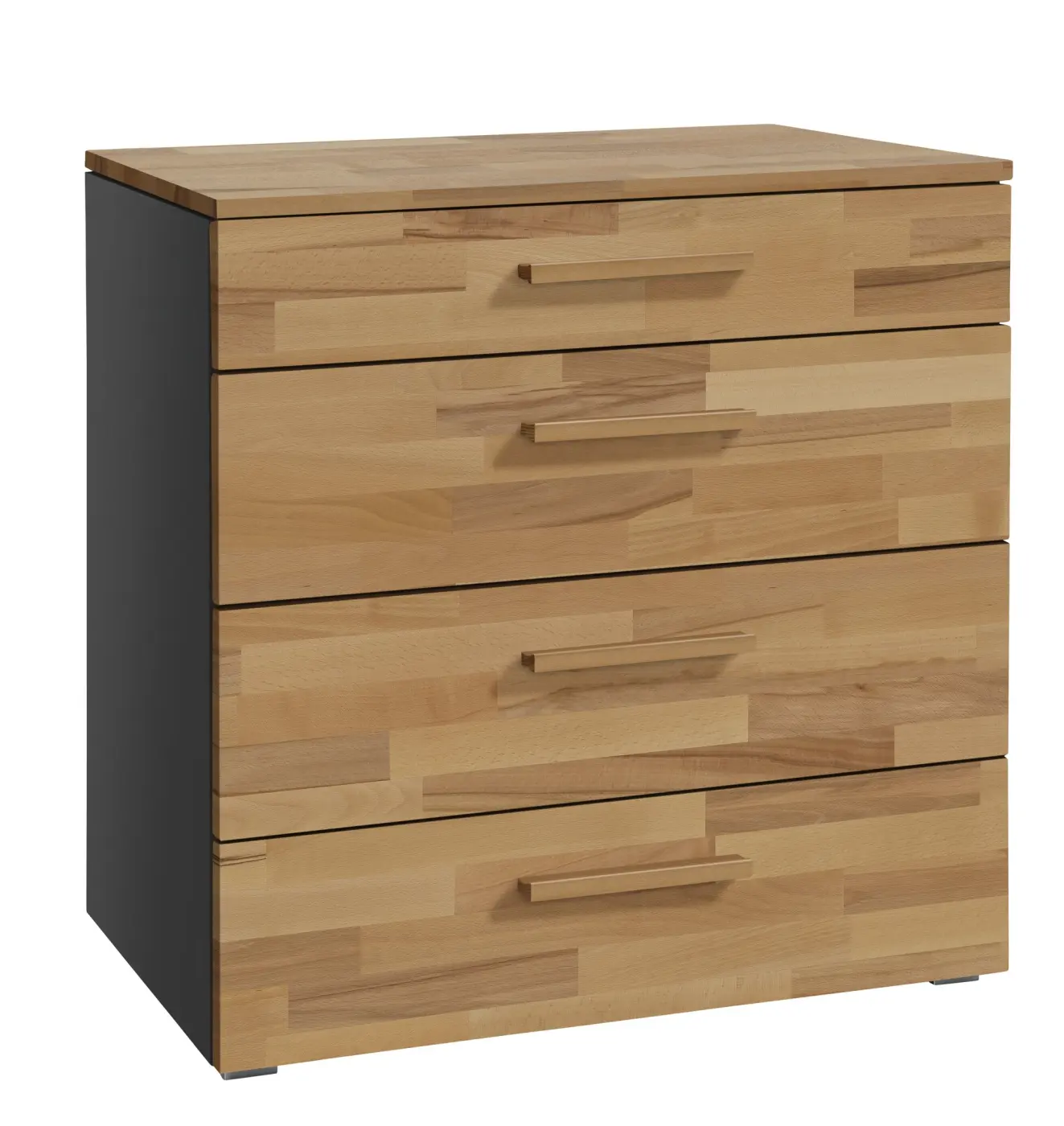 Hasena Kommode ATRINE - 90 cm -  Anthracit / Kernbuche natur, geölt