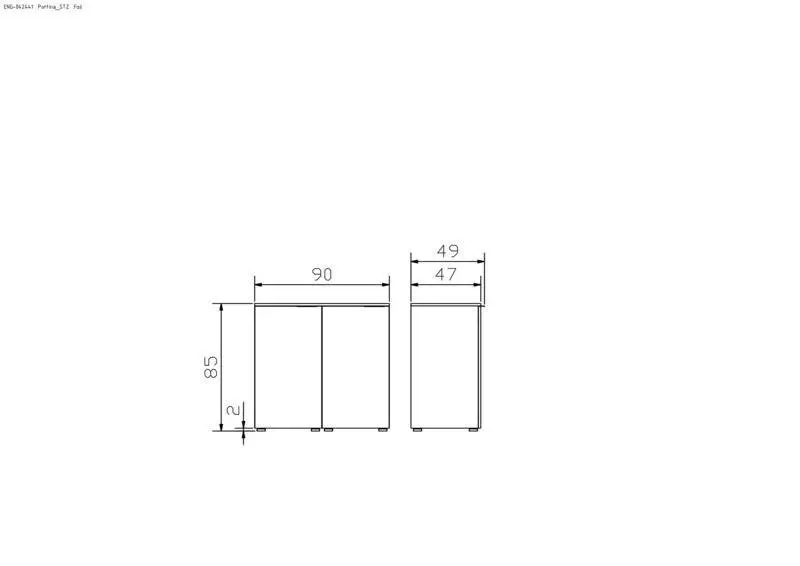 Hasena Kommode PORTINA - 90 cm -  Weiss / Anthracit