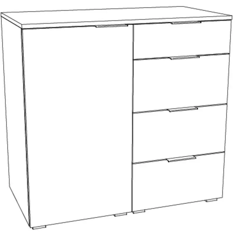 Hasena Kommode QUNITO - 90 cm -  Weiss / Anthracit