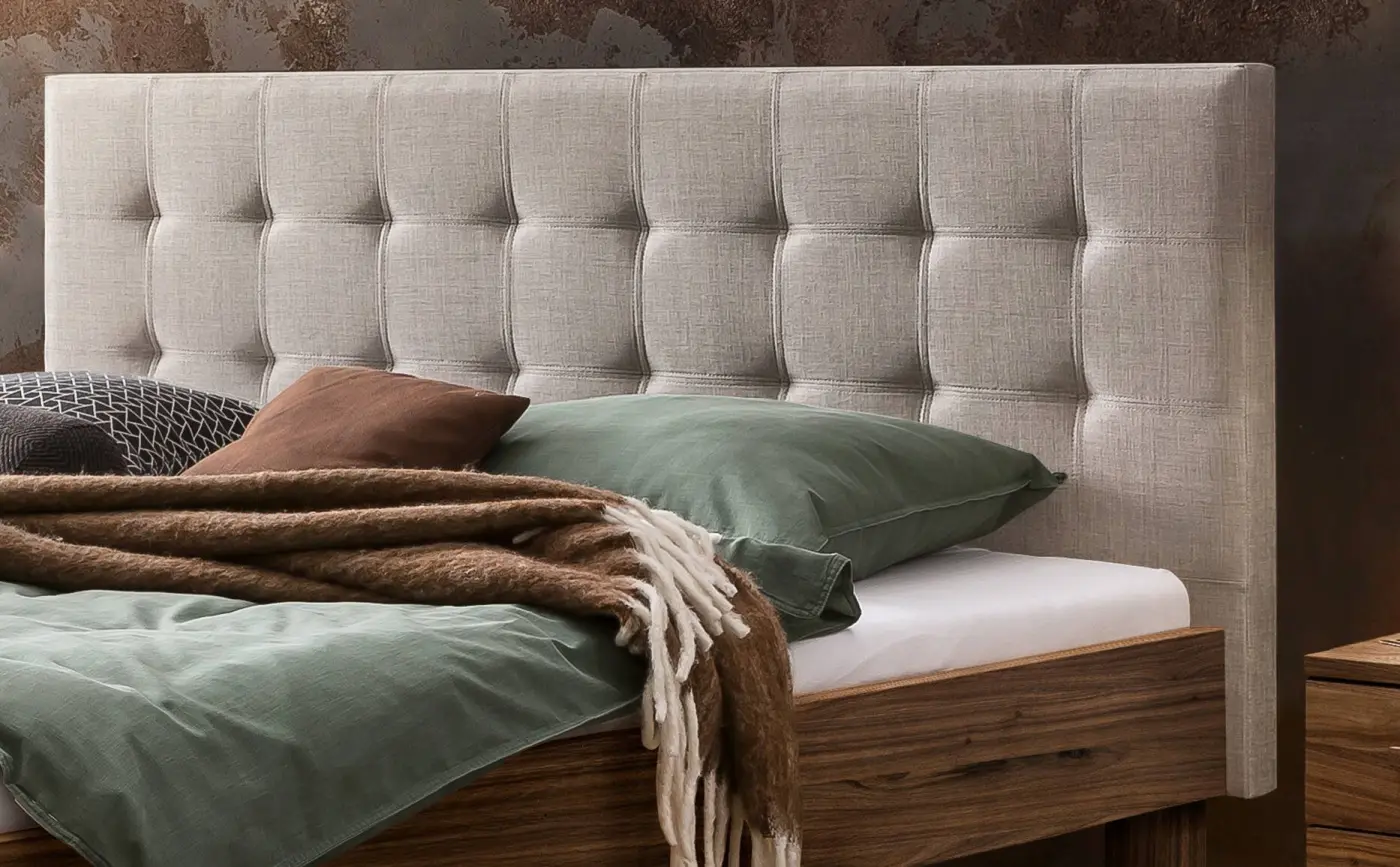 Hasena Massivholzbett RICARDO - 160x200 cm Fuss: 20 - Nussbaum, geölt