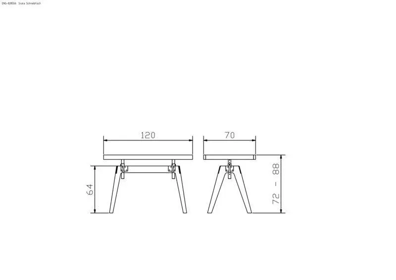 Hasena Sekretär SCOLA - 120 cm - Akazie Vintage brown, lackiert