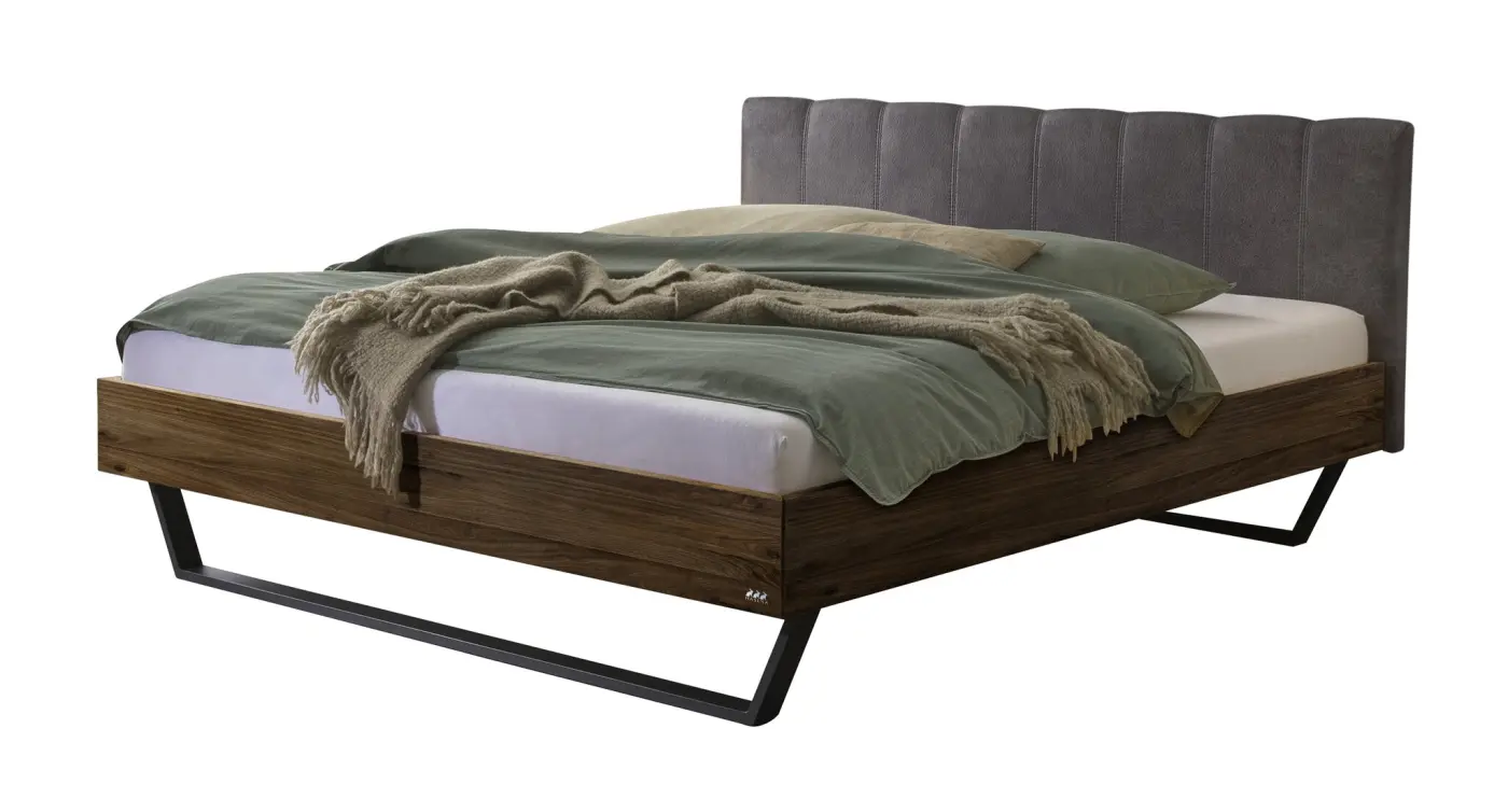 Hasena Massivholzbett ENRICO - 180x200 cm Fuss: 20 - Nussbaum, geölt