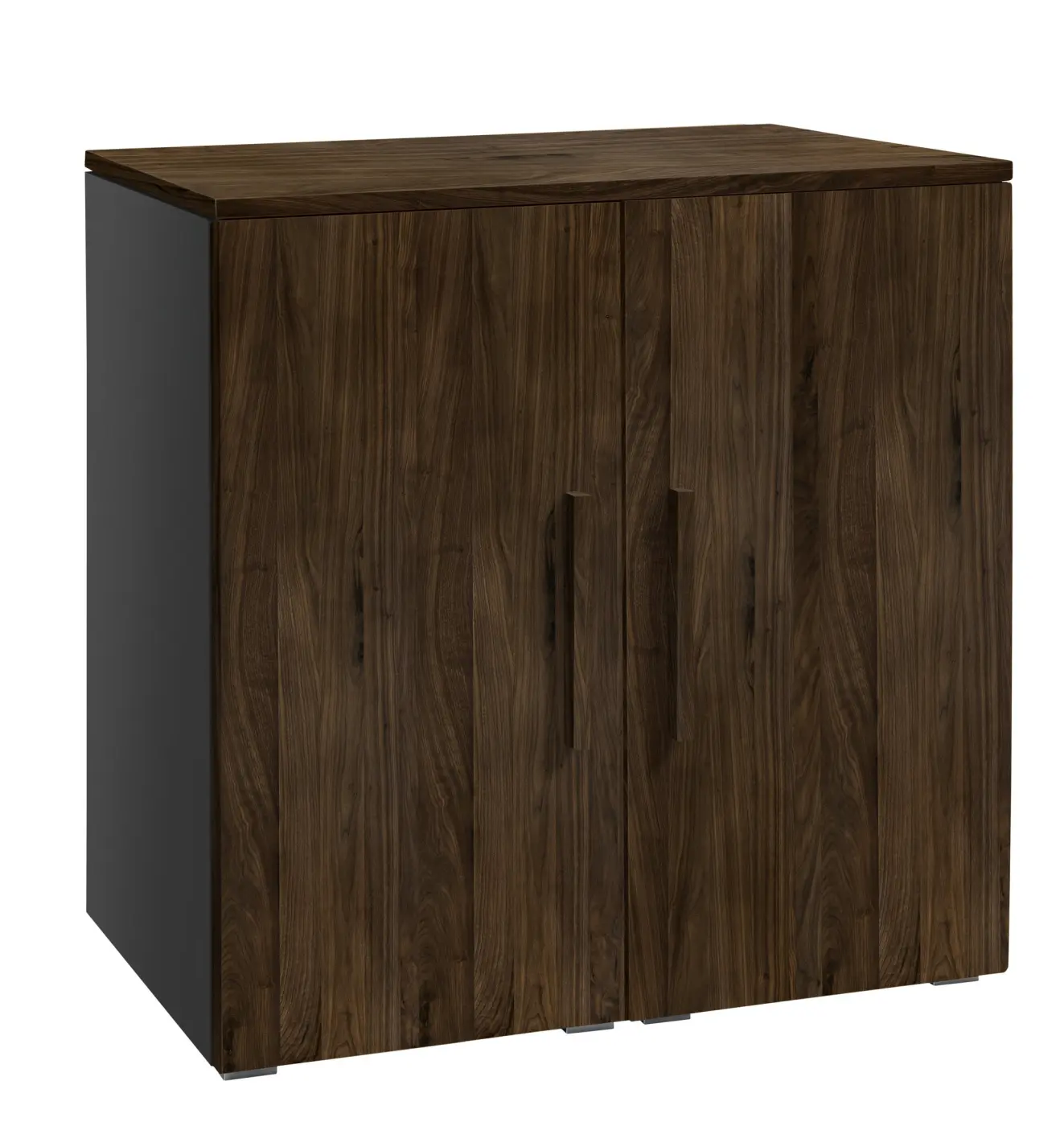 Hasena Kommode PORTINA - 90 cm -  Anthracit / Nussbaum, geölt