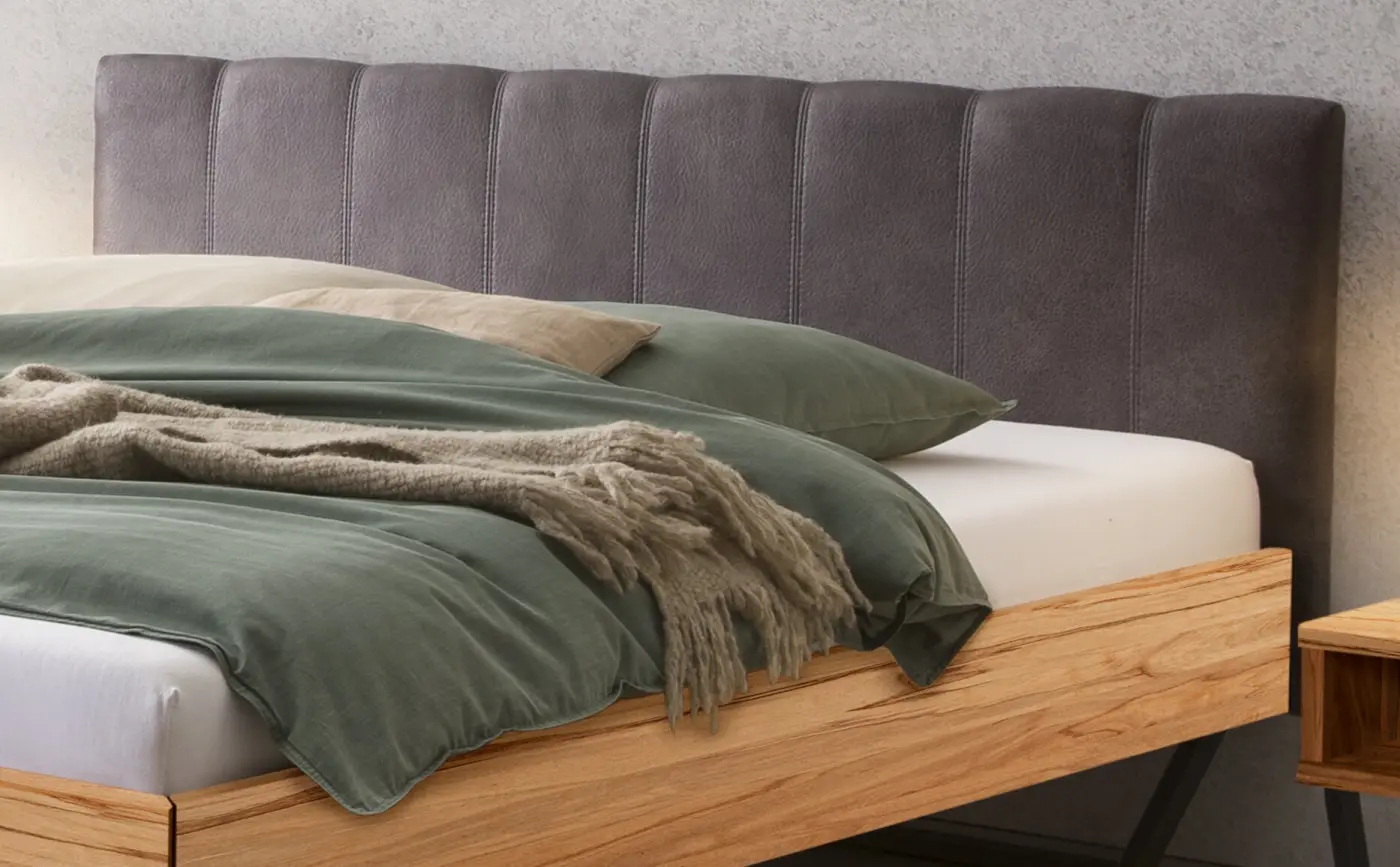 Hasena Massivholzbett ENRICO - 140x200 cm Fuss: 25 - Wildbuche natur, geölt