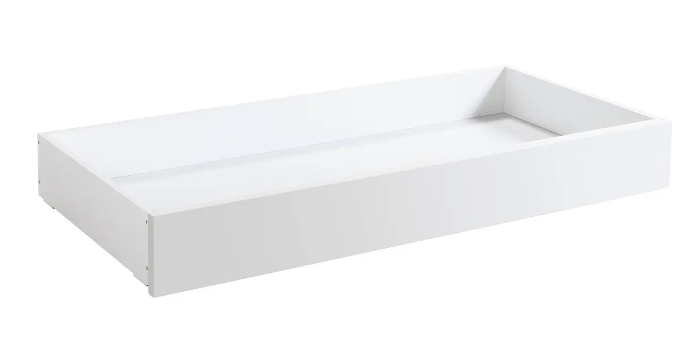 Hasena Bettschublade/Bettkasten rollbar ROLL-BOX - 137 cm Fuss: 20 - Schublade: Weiss / Front: Buche weiss deckend, lackiert