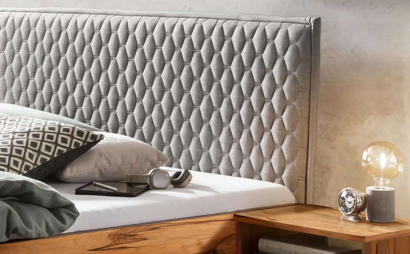 Hasena Massivholzbett SARA - 180x200 cm Fuss: 20 - Wildbuche natur, geölt