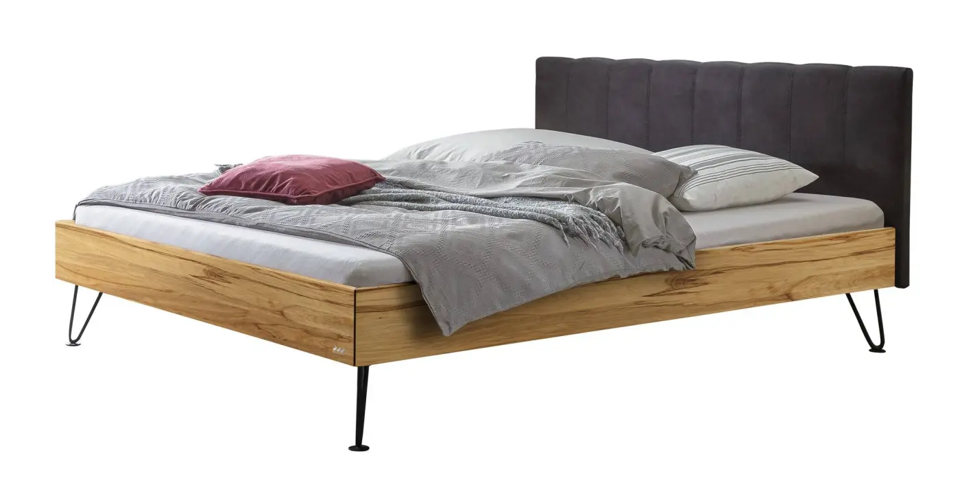 Hasena Massivholzbett ROBERTO - 140x200 cm Fuss: 20 - Wildbuche natur, geölt