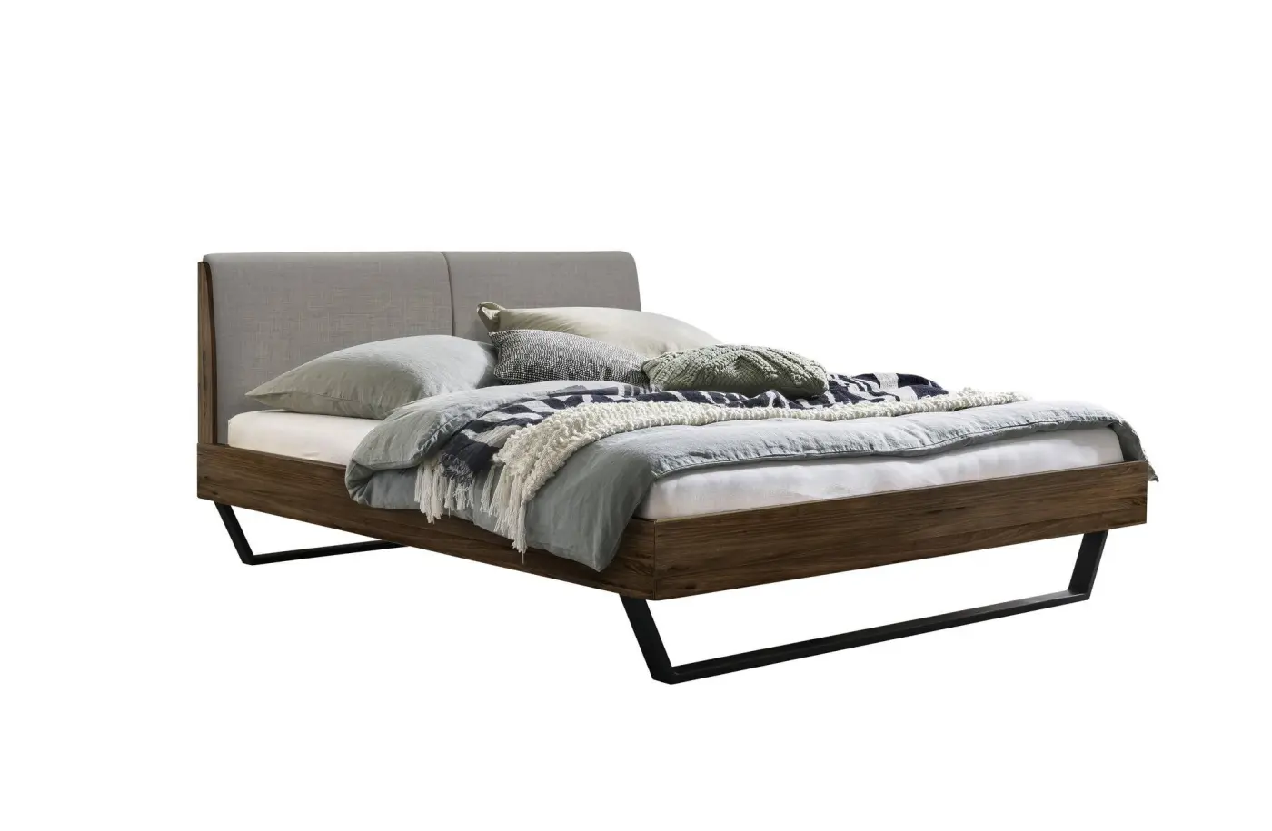 Hasena Massivholzbett PIETRO - 140x200 cm Fuss: 20 - Nussbaum, geölt