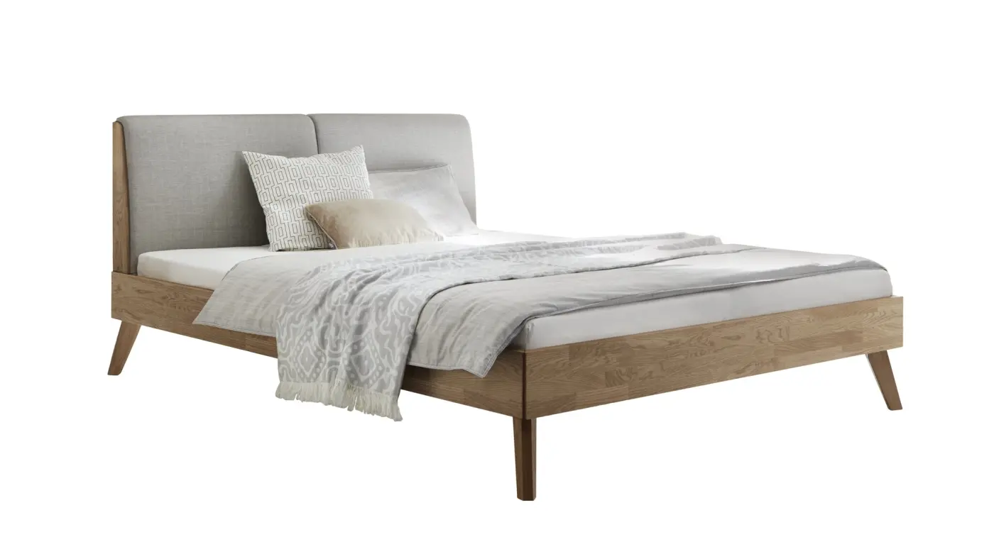 Hasena Massivholzbett SIMONE - 140x200 cm Fuss: 25 - Eiche bianco, geölt