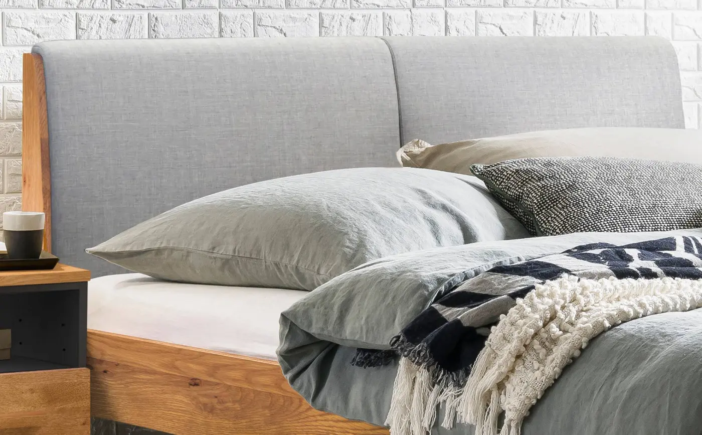 Hasena Massivholzbett PIETRO - 180x200 cm Fuss: 20 - Wildeiche natur, geölt