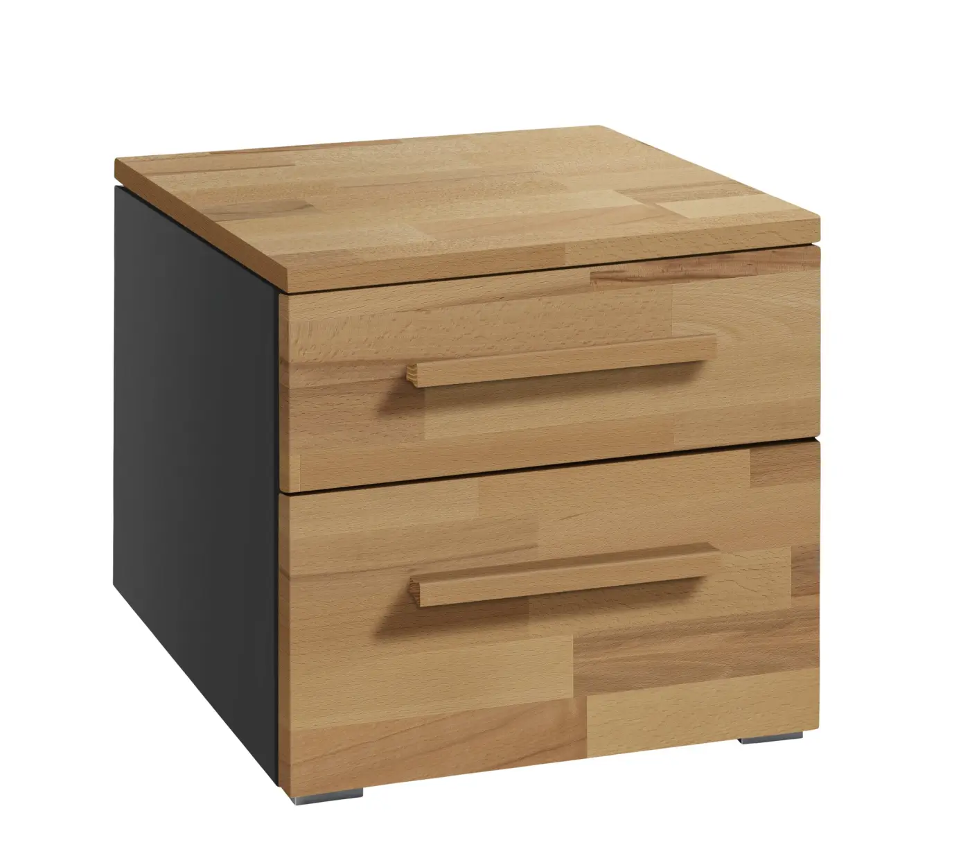 Hasena Nachttisch TWIA - 45 cm -  Anthracit / Kernbuche natur, geölt