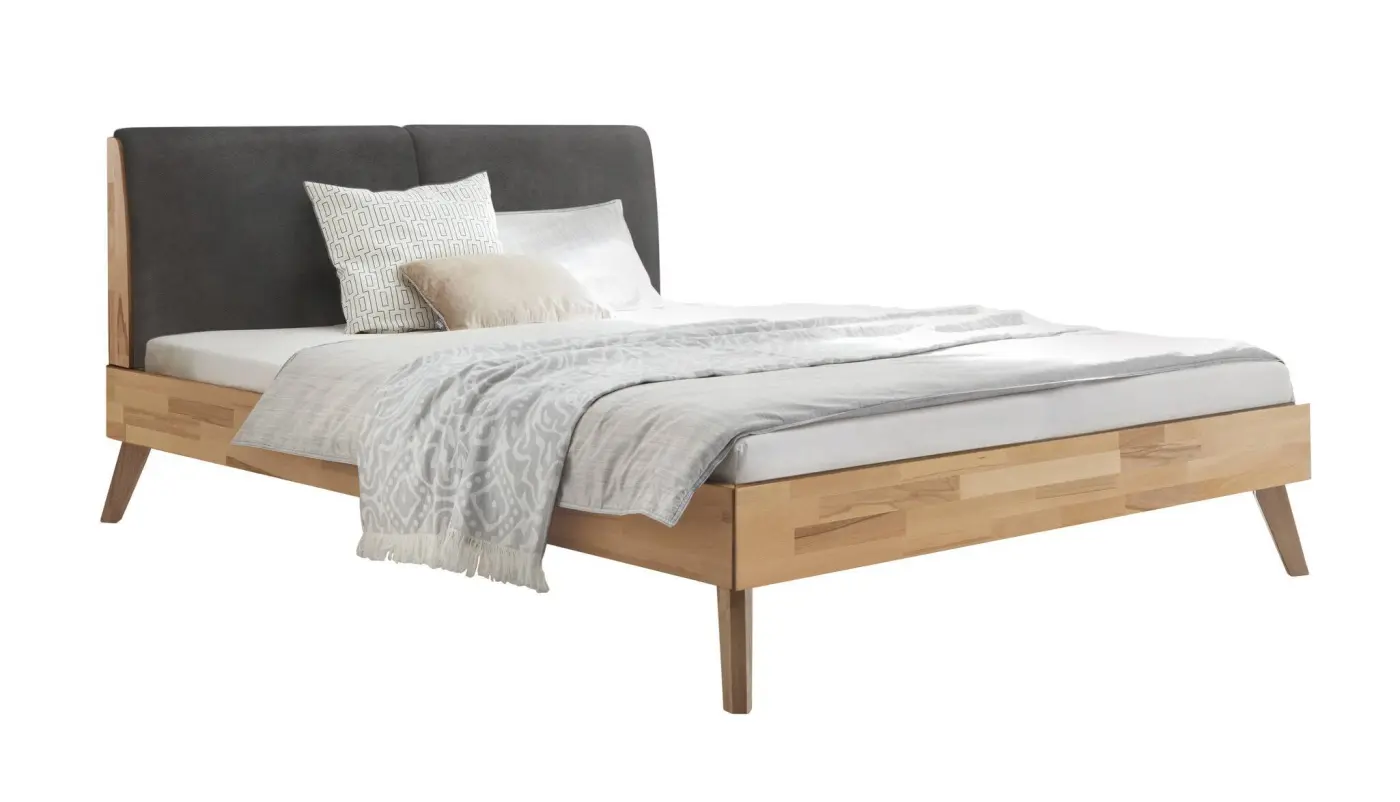 Hasena Massivholzbett SIMONE - 140x200 cm Fuss: 20 - Kernbuche natur, geölt