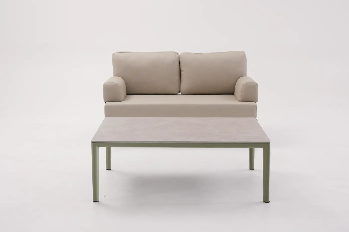 Couchtisch Fiore, Alu oliv-grün, 120x79x43 cm, Tischplatt...