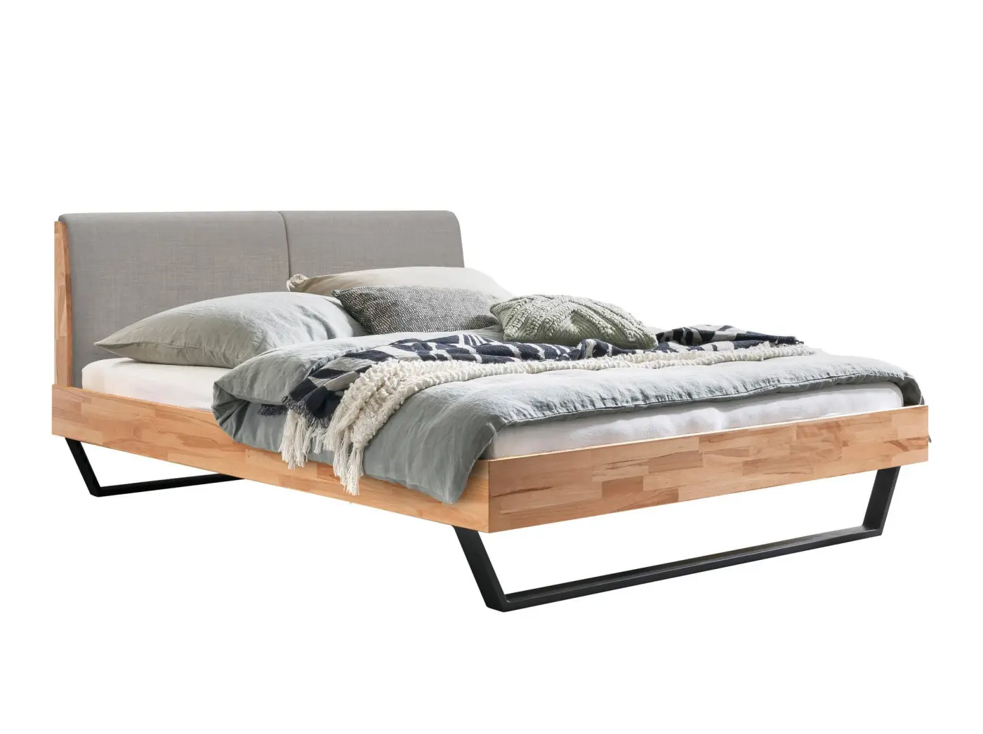 Hasena Massivholzbett PIETRO - 180x200 cm Fuss: 25 - Kernbuche natur, geölt