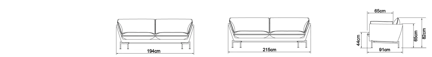 Hasle Lux 3-Sitzer Sofa mit Cordstoff