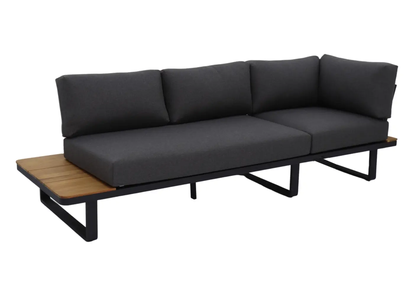 Gartensofa Silas, 3-Sitzer,  Alugestell schwarz pulverbes...