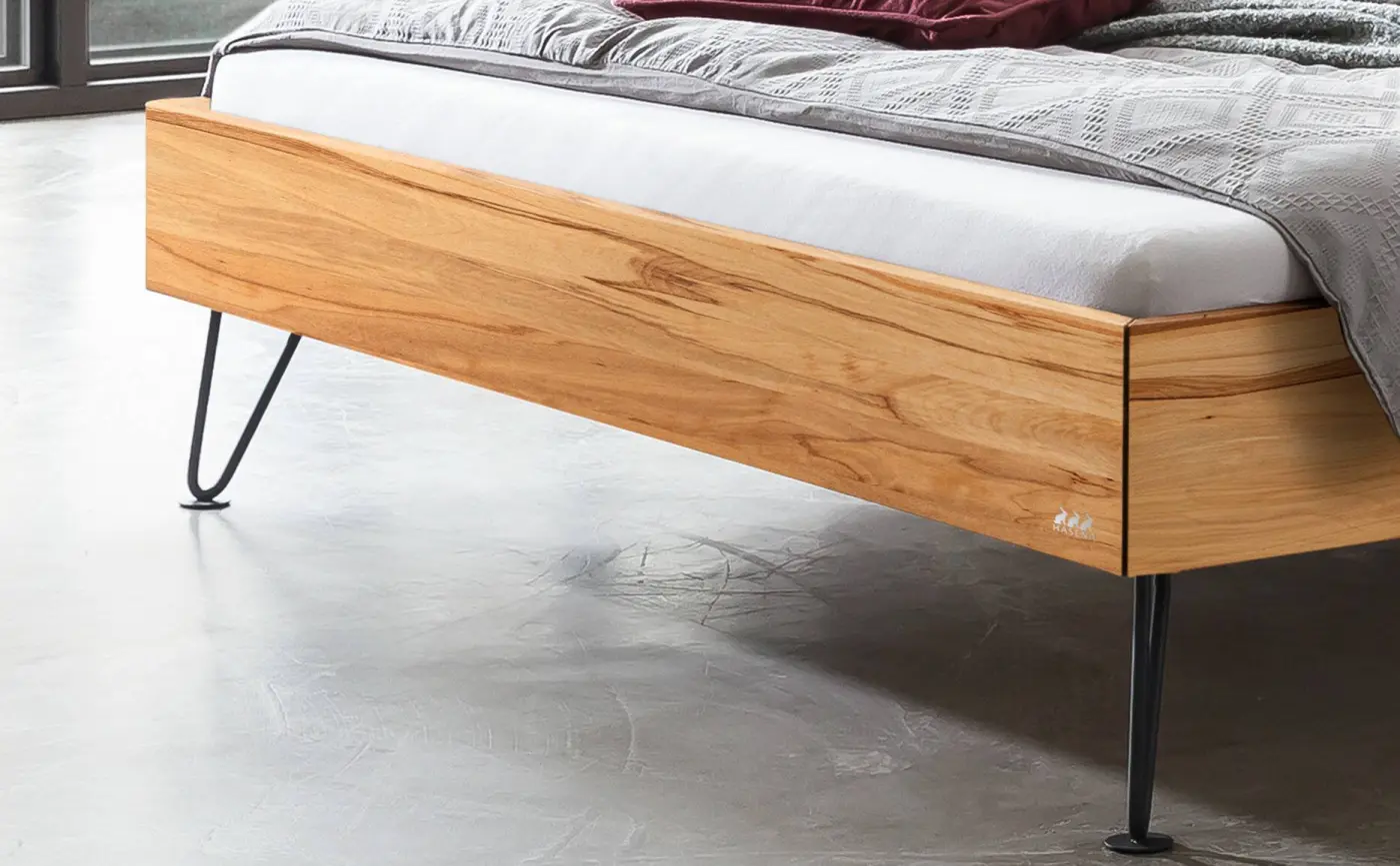 Hasena Massivholzbett ROBERTO - 180x200 cm Fuss: 20 - Wildbuche natur, geölt