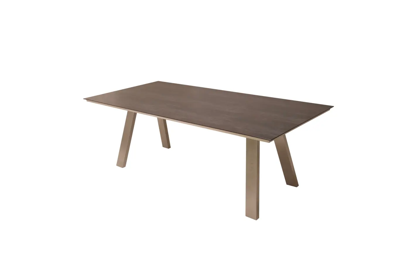 Gartentisch Monaco, Edelstahl A-Form, 210x100 cm Keramikp...