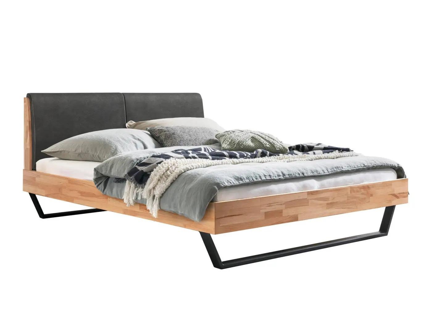 Hasena Massivholzbett PIETRO - 140x200 cm Fuss: 20 - Kernbuche natur, geölt