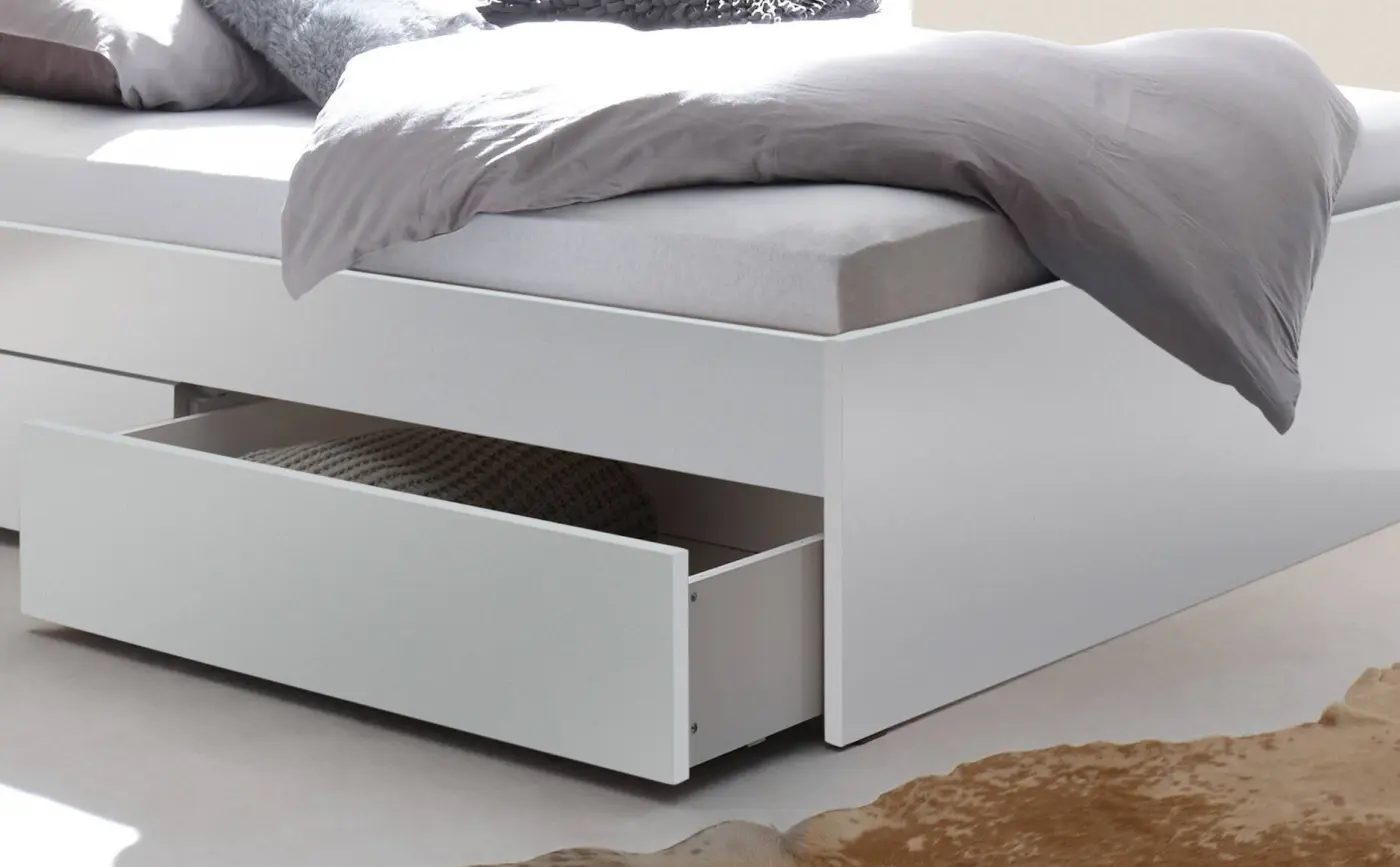 Hasena Massivholzbett OTELLO - 180 x 200 cm - Buche weiss deckend, lackiert