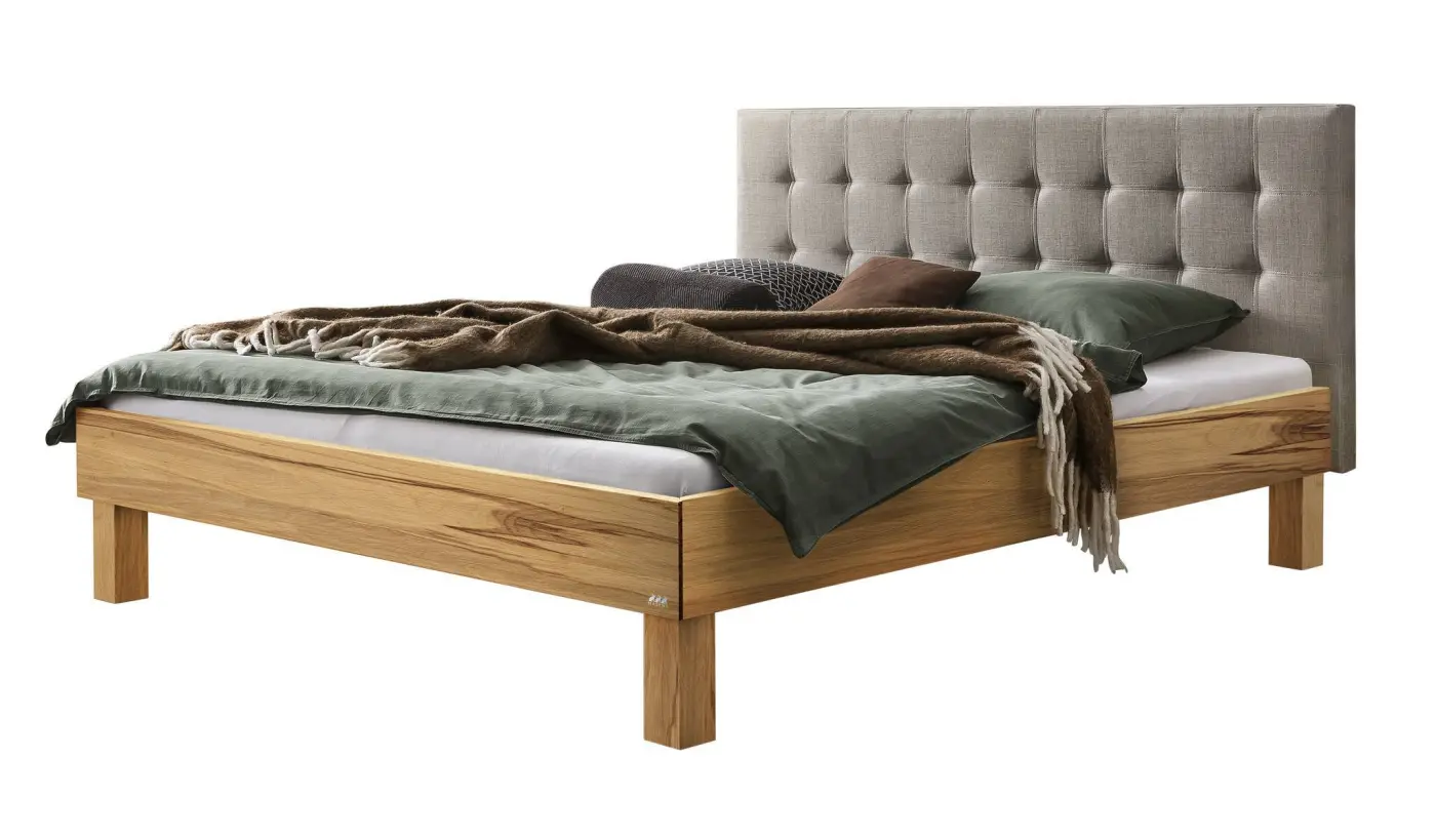 Hasena Massivholzbett RICARDO - 140x200 cm Fuss: 25 - Wildbuche natur, geölt