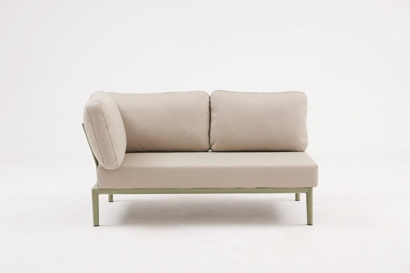 Gartensofa 2-Sitzer mit Ecke Fiore, Aluminiumgestell oliv...