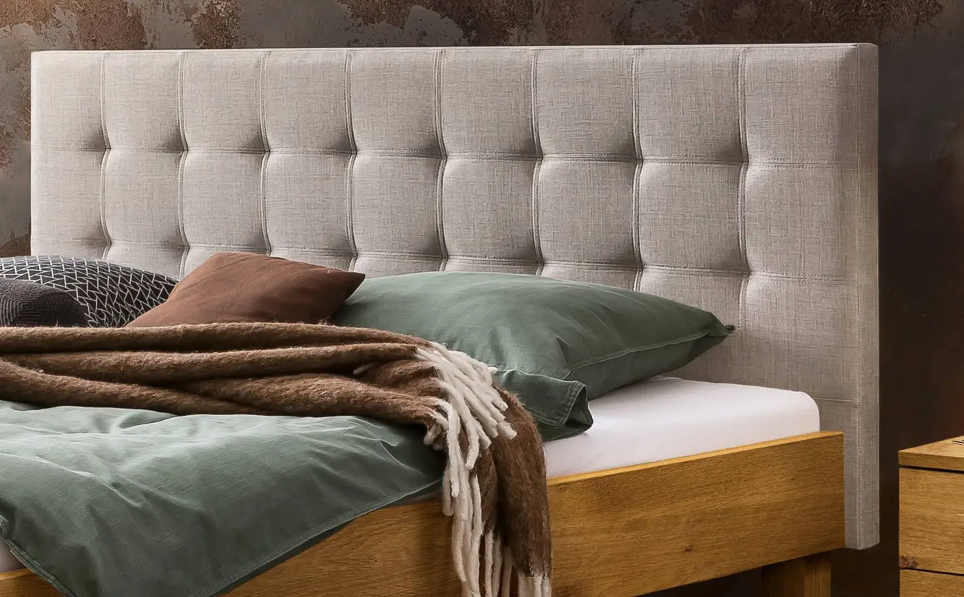 Hasena Massivholzbett RICARDO - 160x200 cm Fuss: 20 - Wildeiche natur, geölt