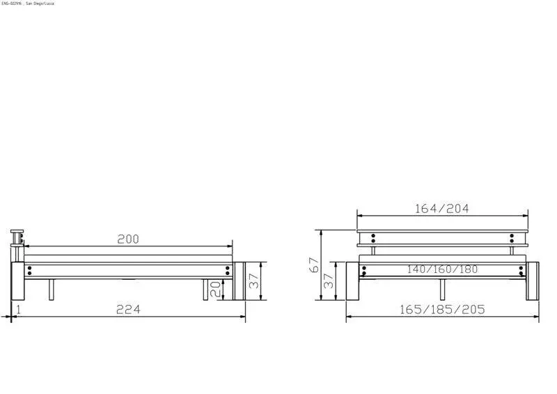 Hasena Massivholzbett SAN LUCA - 140x200 cm Fuss: 20 - Akazie Vintage brown, lackiert