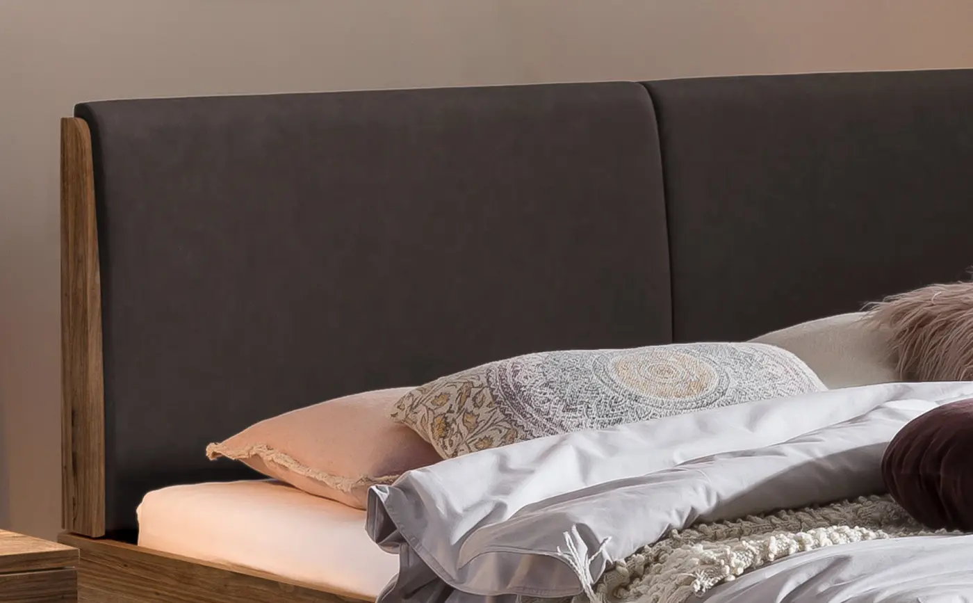 Hasena Massivholzbett SIMONE - 140x200 cm Fuss: 25 - Nussbaum, geölt