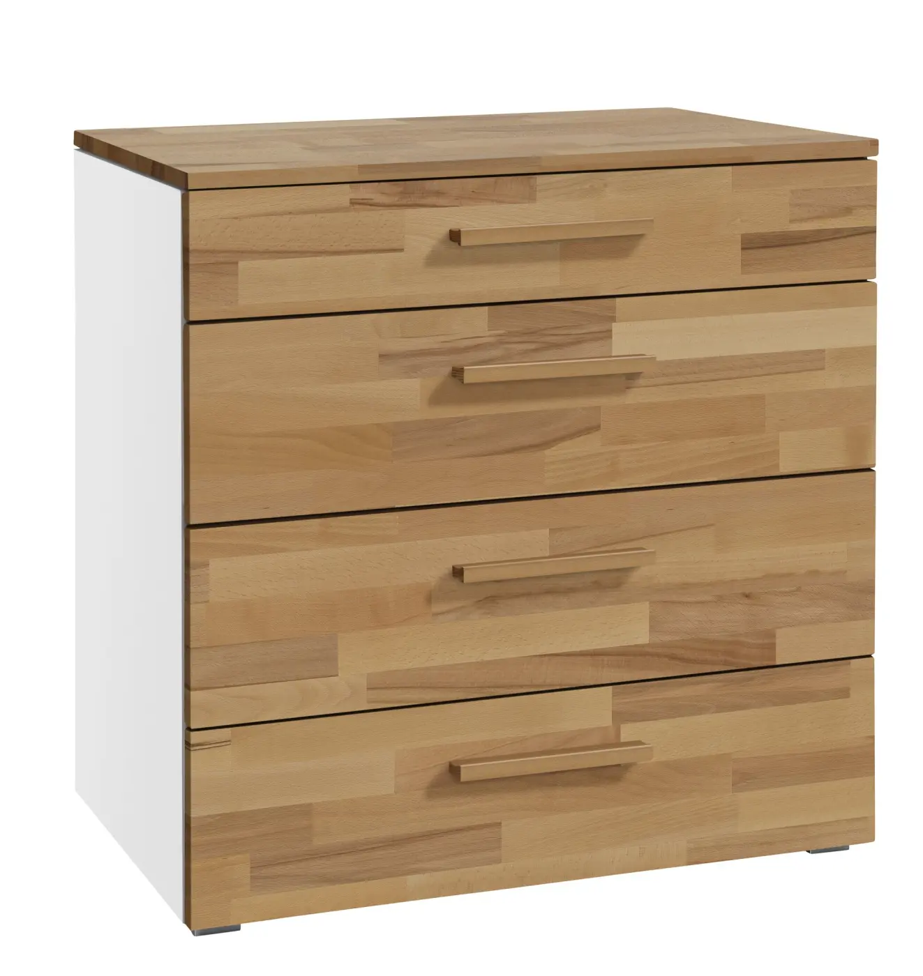 Hasena Kommode ATRINE - 90 cm -  Weiss / Kernbuche natur, geölt