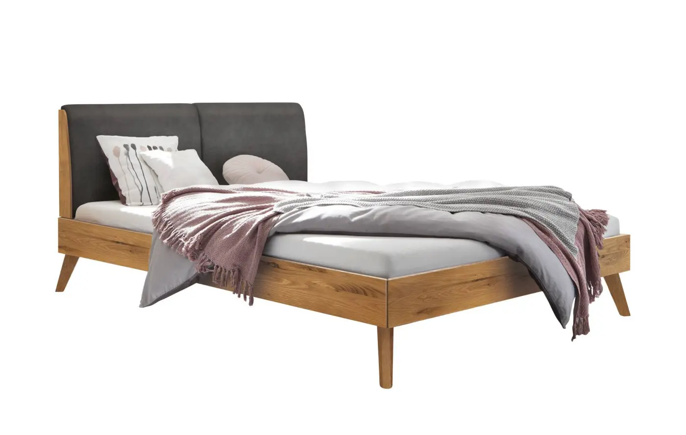 Hasena Massivholzbett SIMONE - 140x200 cm Fuss: 20 - Wildeiche natur, geölt