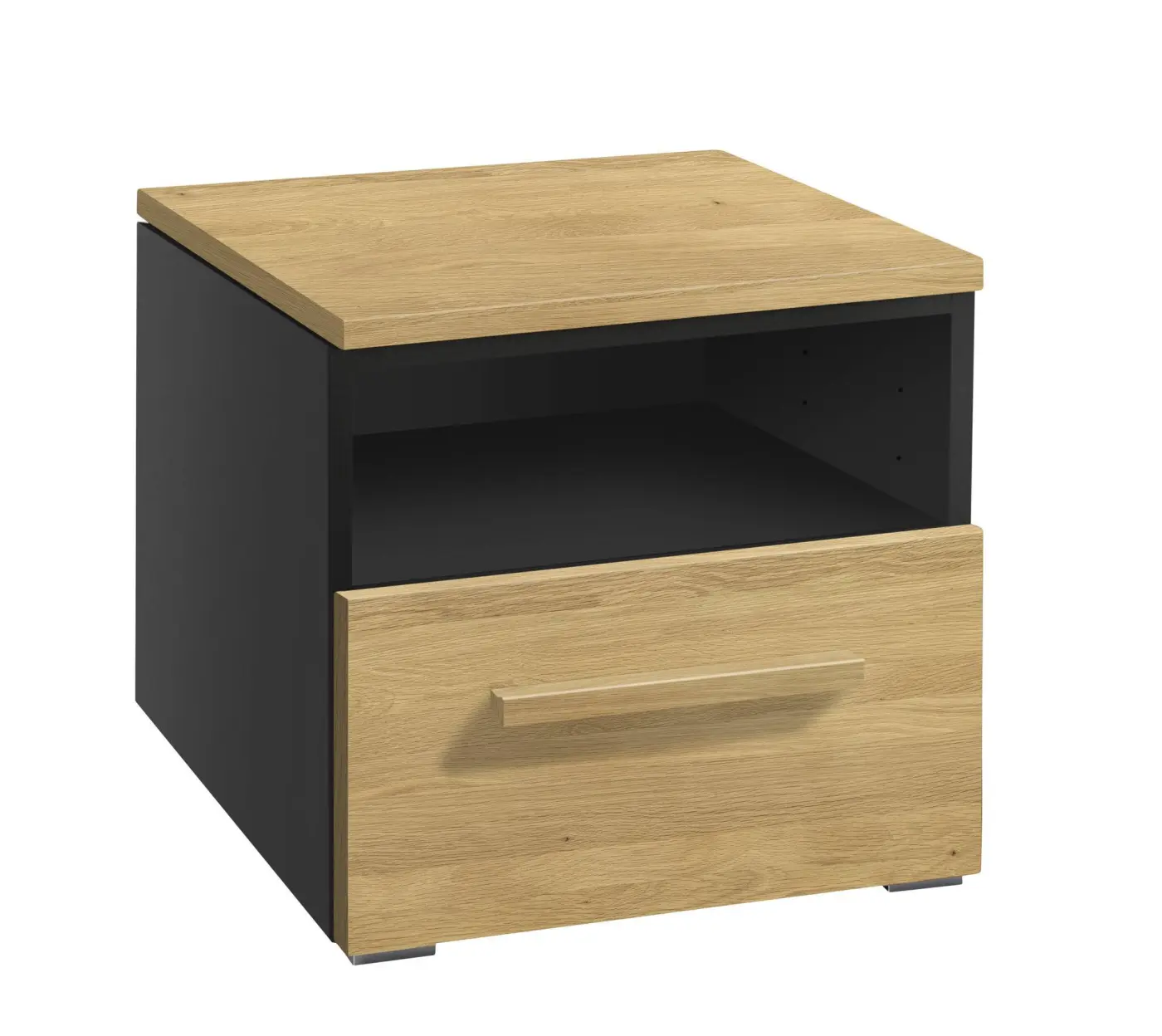 Hasena Nachttisch ONIA - 45 cm -  Anthracit / Eiche bright, geölt