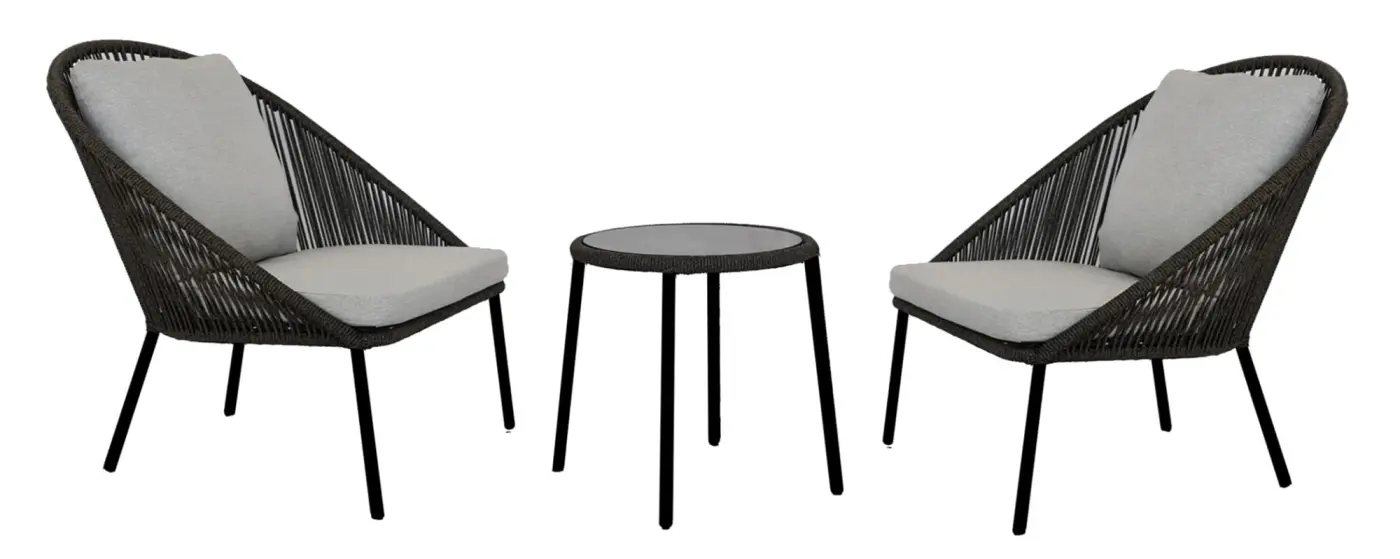 Lola Garnitur mit 2 Sessel und Beistelltisch Samira mit G...