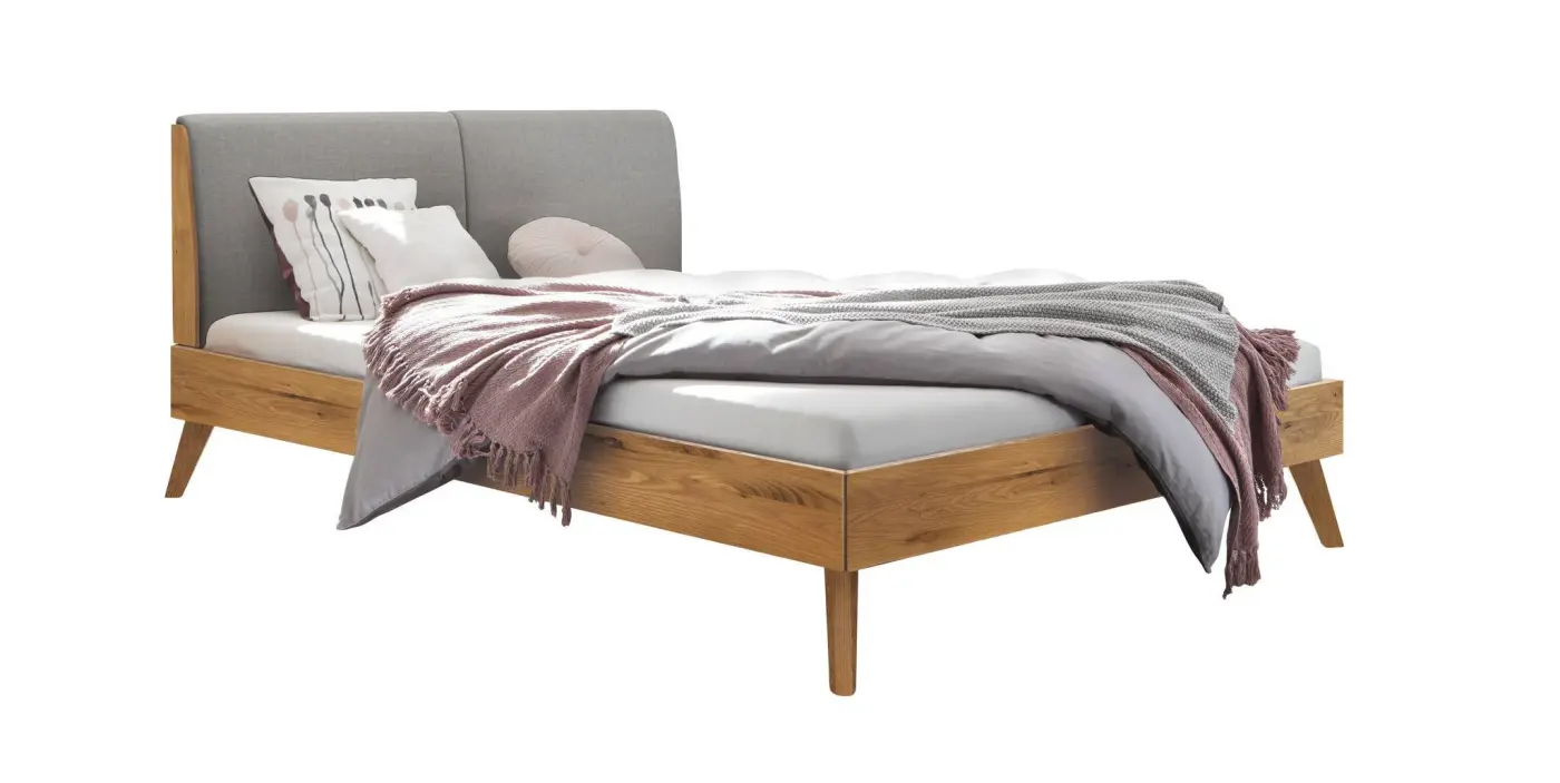 Hasena Massivholzbett SIMONE - 160x200 cm Fuss: 20 - Wildeiche natur, geölt