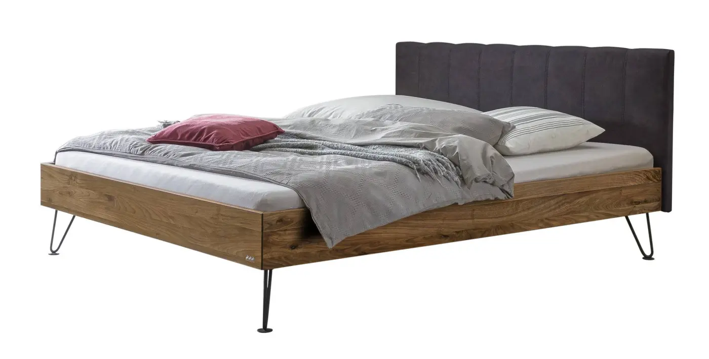 Hasena Massivholzbett ROBERTO - 160x200 cm Fuss: 20 - Nussbaum, geölt