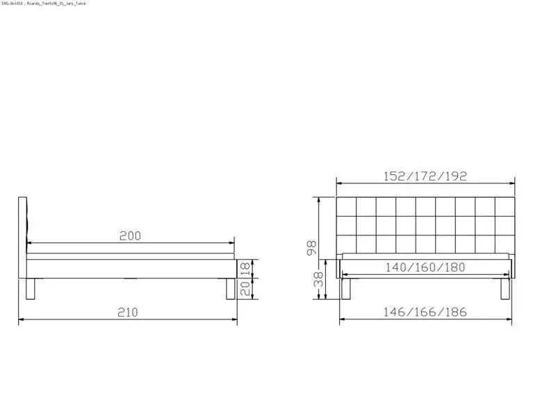 Hasena Massivholzbett RICARDO - 180x200 cm Fuss: 20 - Wildbuche natur, geölt