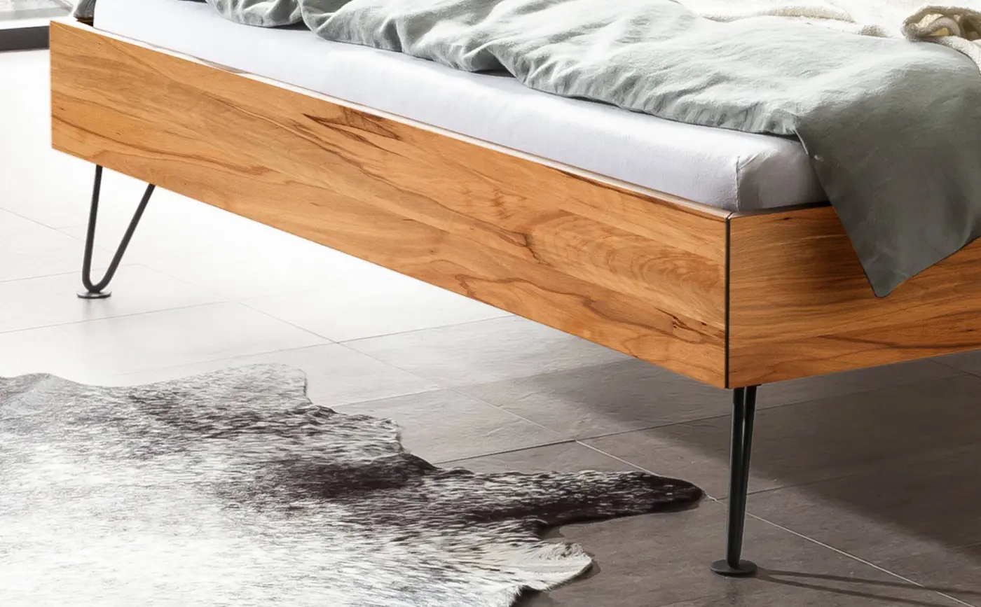 Hasena Massivholzbett SARA - 160x200 cm Fuss: 20 - Wildbuche natur, geölt