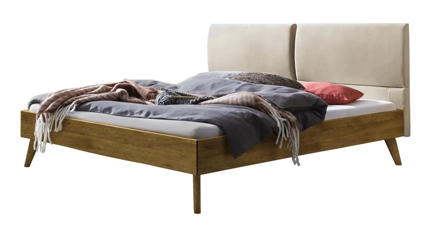 Hasena Massivholzbett MATTEO - 140x200 cm Fuss: 20 - Wildeiche natur, geölt