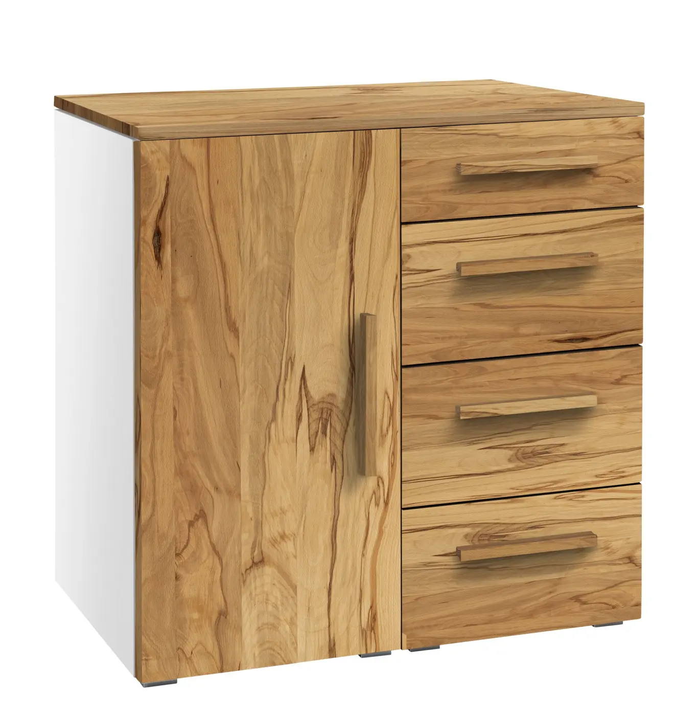 Hasena Kommode QUNITO - 90 cm -  Weiss / Wildbuche natur, geölt