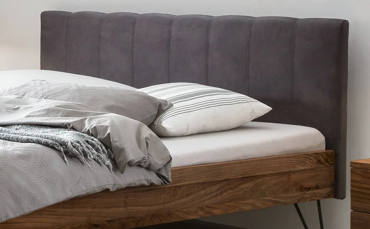 Hasena Massivholzbett ROBERTO - 140x200 cm Fuss: 20 - Nussbaum, geölt