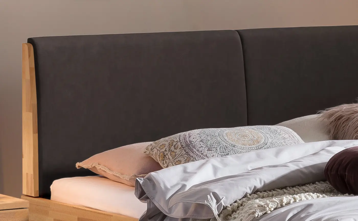 Hasena Massivholzbett SIMONE - 140x200 cm Fuss: 20 - Kernbuche natur, geölt