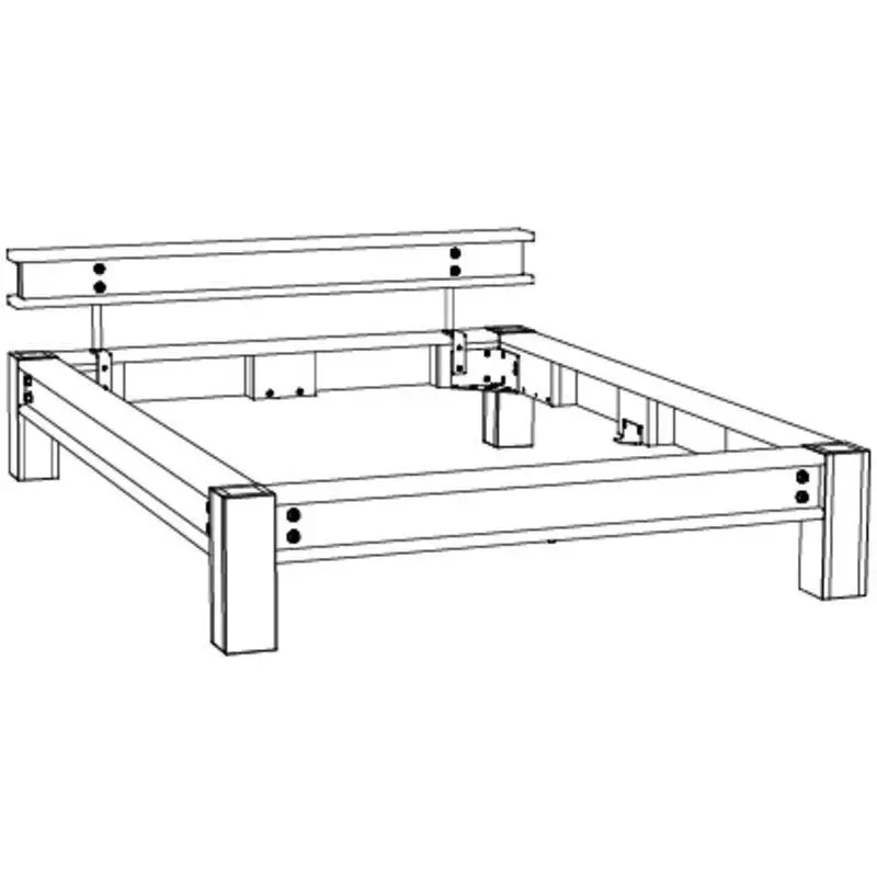 Hasena Massivholzbett SAN LUCA - 140x200 cm Fuss: 20 - Akazie Vintage brown, lackiert
