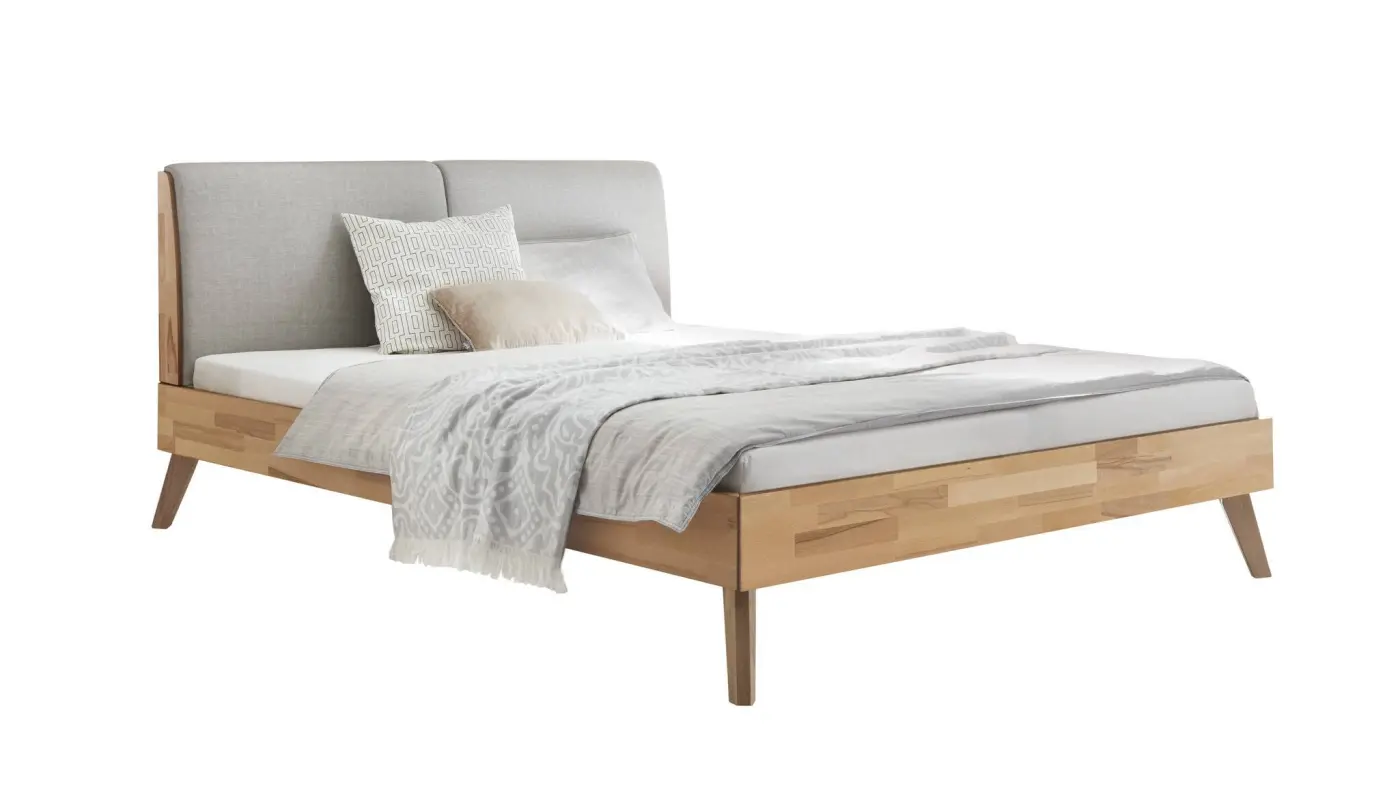 Hasena Massivholzbett SIMONE - 160x200 cm Fuss: 25 - Kernbuche natur, geölt