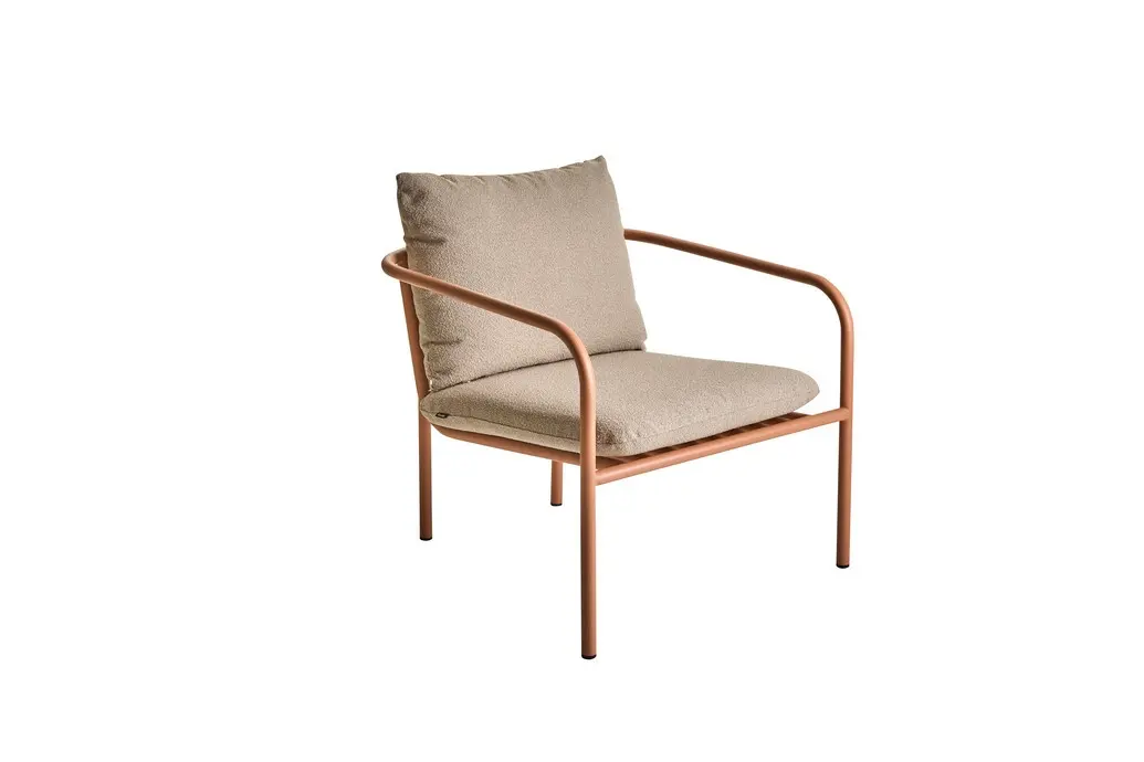 Sessel Bendt mit Armlehnen, Stahlgestell pfirsich-beige, ...