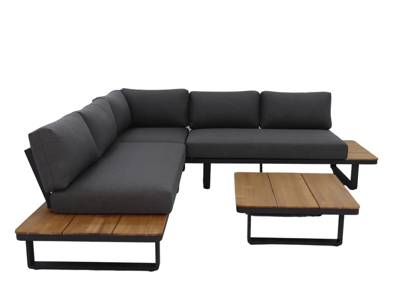 Gartenlounge Silas, Alugestell schwarz pulverbeschichtet,...