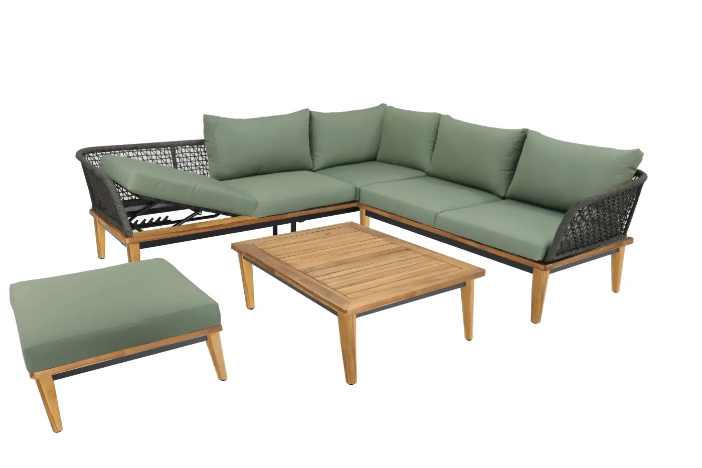 Gartenlounge Locarno, Eckvariante gross, AL hoch, Akazie ...