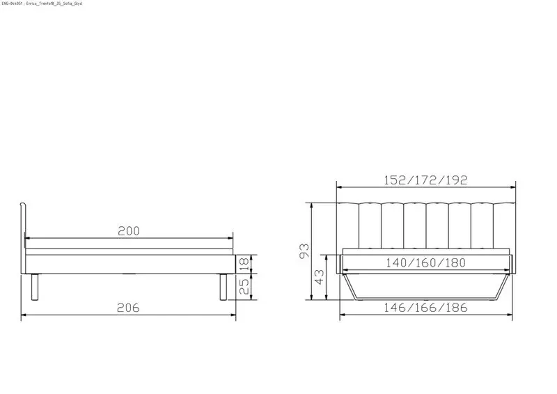 Hasena Massivholzbett ENRICO - 140x200 cm Fuss: 25 - Nussbaum, geölt