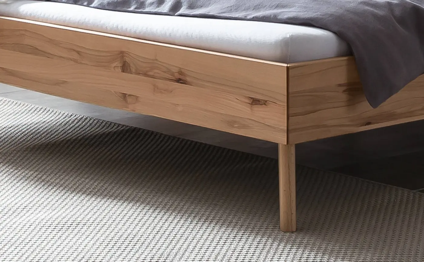 Hasena Massivholzbett MATTEO - 180x200 cm Fuss: 25 - Wildbuche natur, geölt